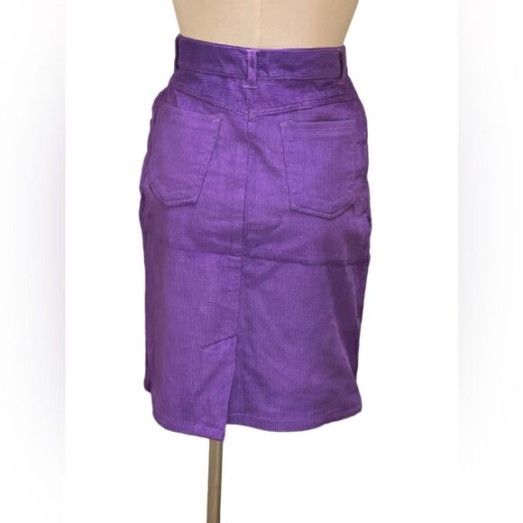 NWT Stylish Purple Corduroy Skirt by Paco Eligio - Picture 2 of 4